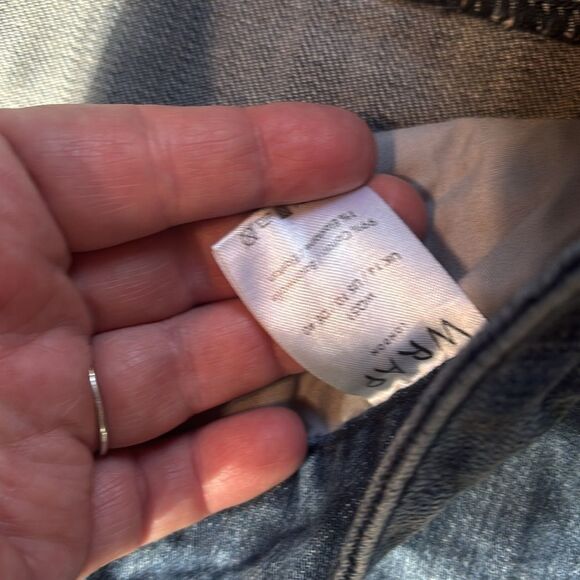 Wrap London women’s US 10 wide leg dual colored denim fringed frayed hem - Picture 3 of 4